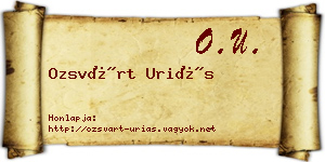 Ozsvárt Uriás névjegykártya
